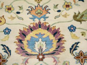 Ivory Floral Traditional 9x12 Chobi Oriental Rug
