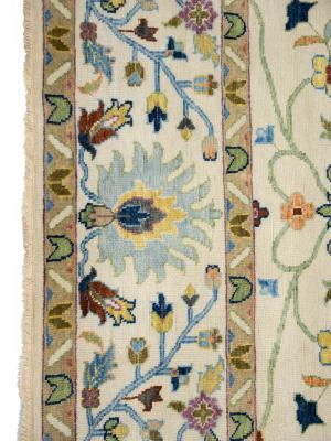 Ivory Floral Traditional 9x12 Chobi Oriental Rug