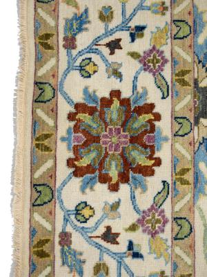 Ivory Floral Traditional 9x12 Chobi Oriental Rug