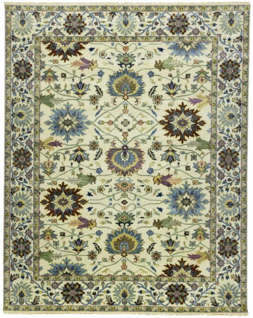 Cream Floral Traditional 8X10 Osh Chobi Oriental Rug