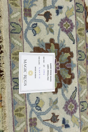 Cream Floral Traditional 8X10 Osh Chobi Oriental Rug