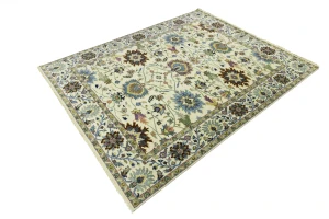 Cream Floral Traditional 8X10 Osh Chobi Oriental Rug