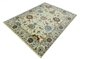 Cream Floral Traditional 8X10 Osh Chobi Oriental Rug