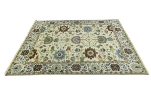 Cream Floral Traditional 8X10 Osh Chobi Oriental Rug