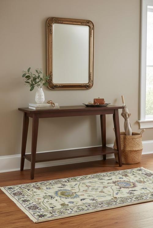 Cream Floral 3X5 Oushak Chobi Oriental Rug