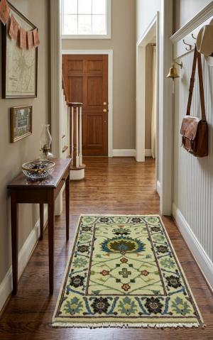 Beige Floral 2X3 Osh Chobi Peshawar Oriental Rug