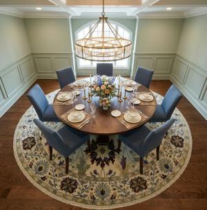 Cream Floral 10X10 Osh Chobi Peshawar Oriental Round Rug
