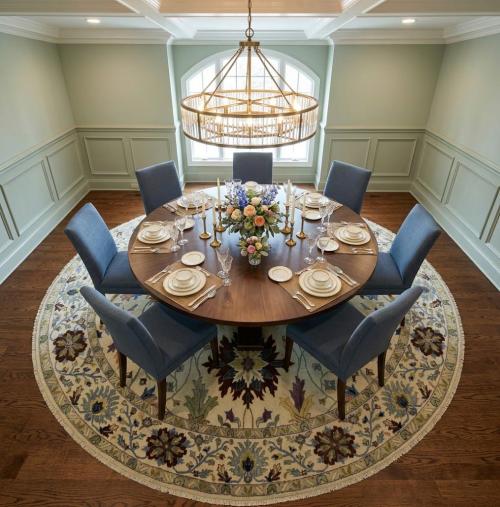 Cream Floral 10X10 Osh Chobi Peshawar Oriental Round Rug