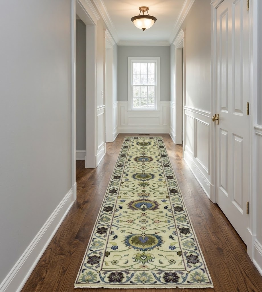 Cream Floral 3X10 Osh Chobi Peshawar Oriental Runner Rug - Image 2