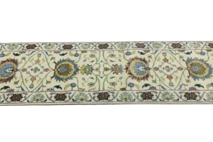 Cream Floral 3X8 Osh Chobi Peshawar Oriental Runner Rug