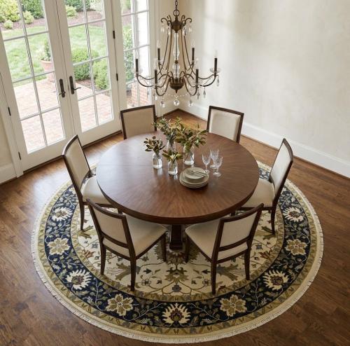 Cream Floral Osh Chobi 10x10 Peshawar Oriental Round Rug