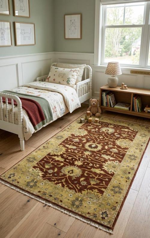 Rust Floral Osh Chobi 5X8 Peshawar Oriental Rug