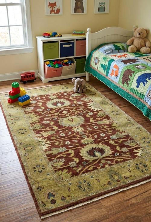 Rust Floral Osh Chobi 4X6 Peshawar Oriental Rug