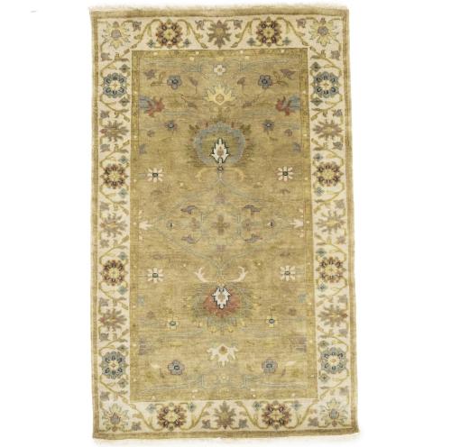 Tan Floral Osh Chobi Peshawar Oriental All Size