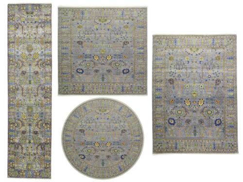 Silver Floral Traditional Oushak Chobi Oriental All size