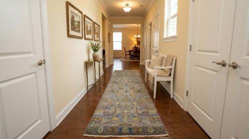 Silver Floral 2'6X8 Oushak Chobi Oriental Runner Rug