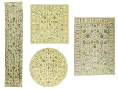 Ivory Floral Traditional Oushak Chobi Oriental All Size