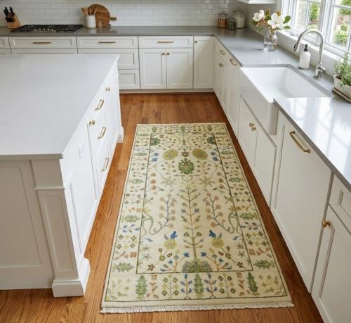 Ivory Floral Traditional 3X5 Oushak Chobi Oriental Rug