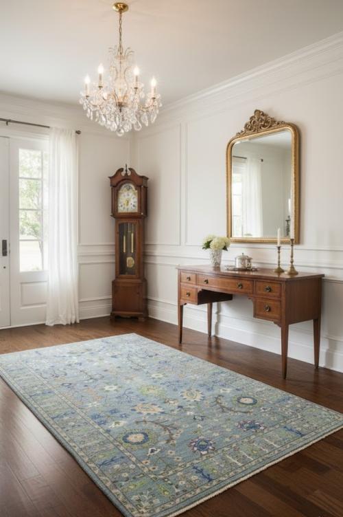 Muted Colors Floral 5X8 Oushak Chobi Oriental Rug