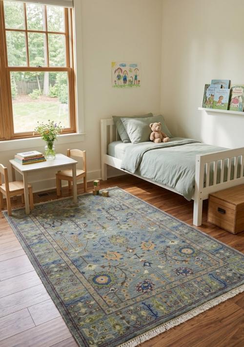 Muted Colors Floral 4X6 Oushak Chobi Oriental Rug