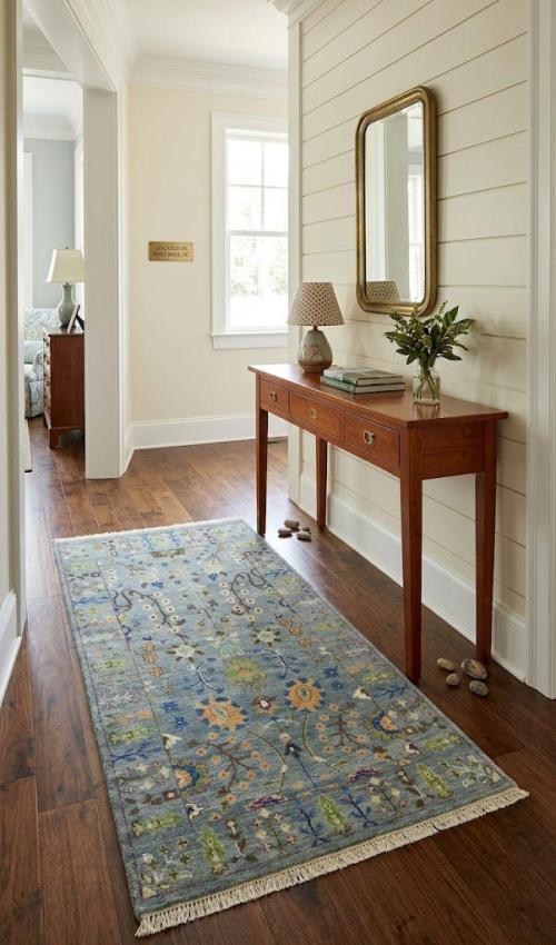 Muted Colors Floral 3X5 Oushak Chobi Oriental Rug