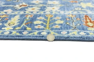 Blue Floral Traditional 5X8 Oushak Chobi Oriental Rug
