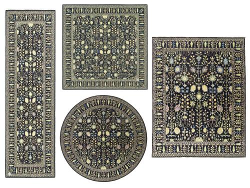 Black Floral Tree Of Life Oriental All Size