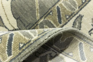 Light Gray, Ivory Floral 10X10 Chobi Oriental Square Rug