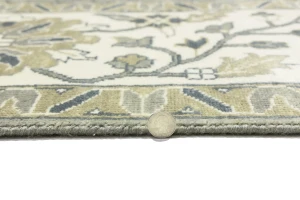 Light Gray, Ivory Floral 10X10 Chobi Oriental Square Rug
