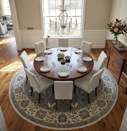 Taupe Floral 10X10 Osh Chobi Peshawar Oriental Round Rug