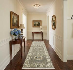 Taupe Floral 2'6X8 Osh Chobi Peshawar Oriental Runner Rug