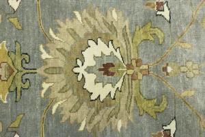 Light Blue Floral Osh Chobi 12x15 Oriental Area Rug