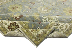 Light Blue Floral Osh Chobi 12x15 Oriental Area Rug