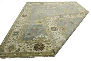 Light Blue Floral Osh Chobi 12x15 Oriental Area Rug