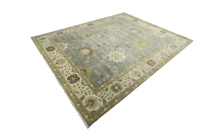 Light Blue Floral Osh Chobi 12x15 Oriental Area Rug