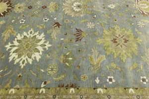 Light Blue Floral Osh Chobi 12x15 Oriental Area Rug