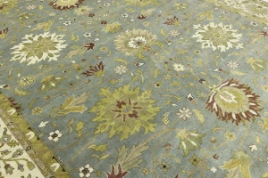 Light Blue Floral Osh Chobi 12x15 Oriental Area Rug