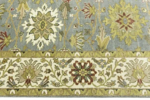 Blue-gray Floral Transitional 8X10 Osh Chobi Oriental Rug