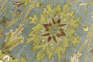 Blue-gray Floral Transitional 8X10 Osh Chobi Oriental Rug