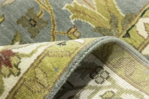Blue-gray Floral Transitional 8X10 Osh Chobi Oriental Rug