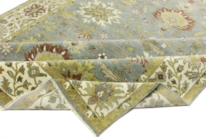 Blue-gray Floral Transitional 8X10 Osh Chobi Oriental Rug
