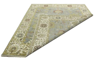 Blue-gray Floral Transitional 8X10 Osh Chobi Oriental Rug