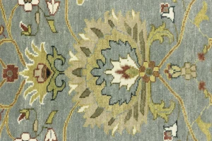Blue-gray Floral Transitional 8X10 Osh Chobi Oriental Rug