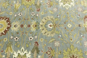 Blue-gray Floral Transitional 8X10 Osh Chobi Oriental Rug