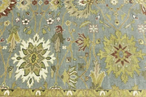Blue-gray Floral Transitional 8X10 Osh Chobi Oriental Rug
