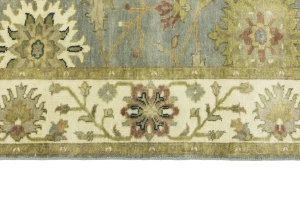 Light Blue Floral Transitional 5X8 Oushak Chobi Oriental Rug