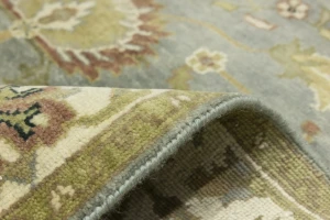 Light Blue Floral Transitional 5X8 Oushak Chobi Oriental Rug