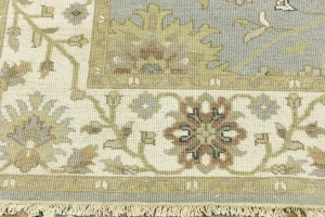 Light Blue Floral Transitional 5X8 Oushak Chobi Oriental Rug