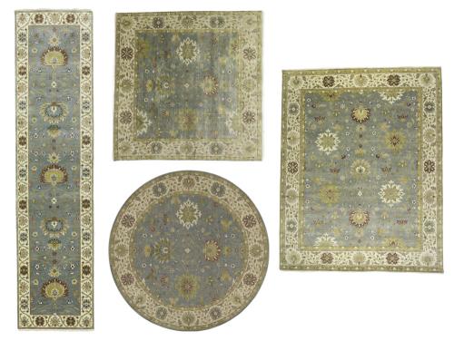 Blue-gray Floral Osh Chobi Oriental All size