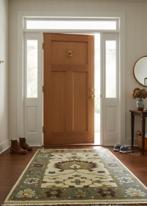 Cream Floral 2X3 Osh Chobi Oriental Rug